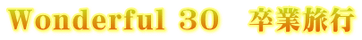 Wonderful ３０　卒業旅行